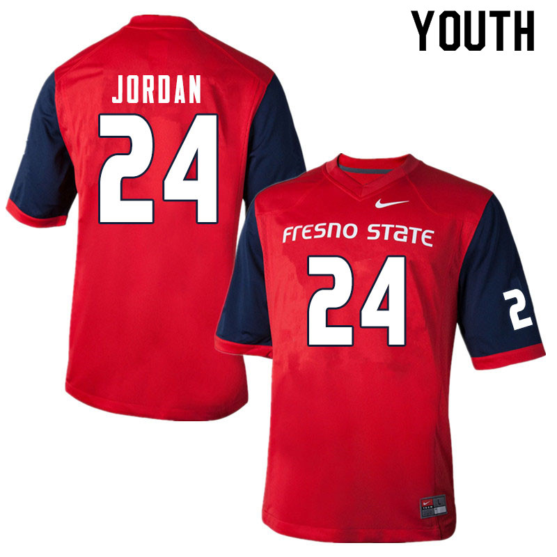 Youth #24 Randy Jordan Fresno State Bulldogs College Football Jerseys Sale-Red